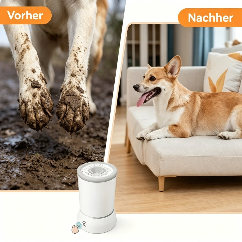 Nie wieder dreckige Pfoten - elektrischer Pfotenreiniger für Hunde & Katzen