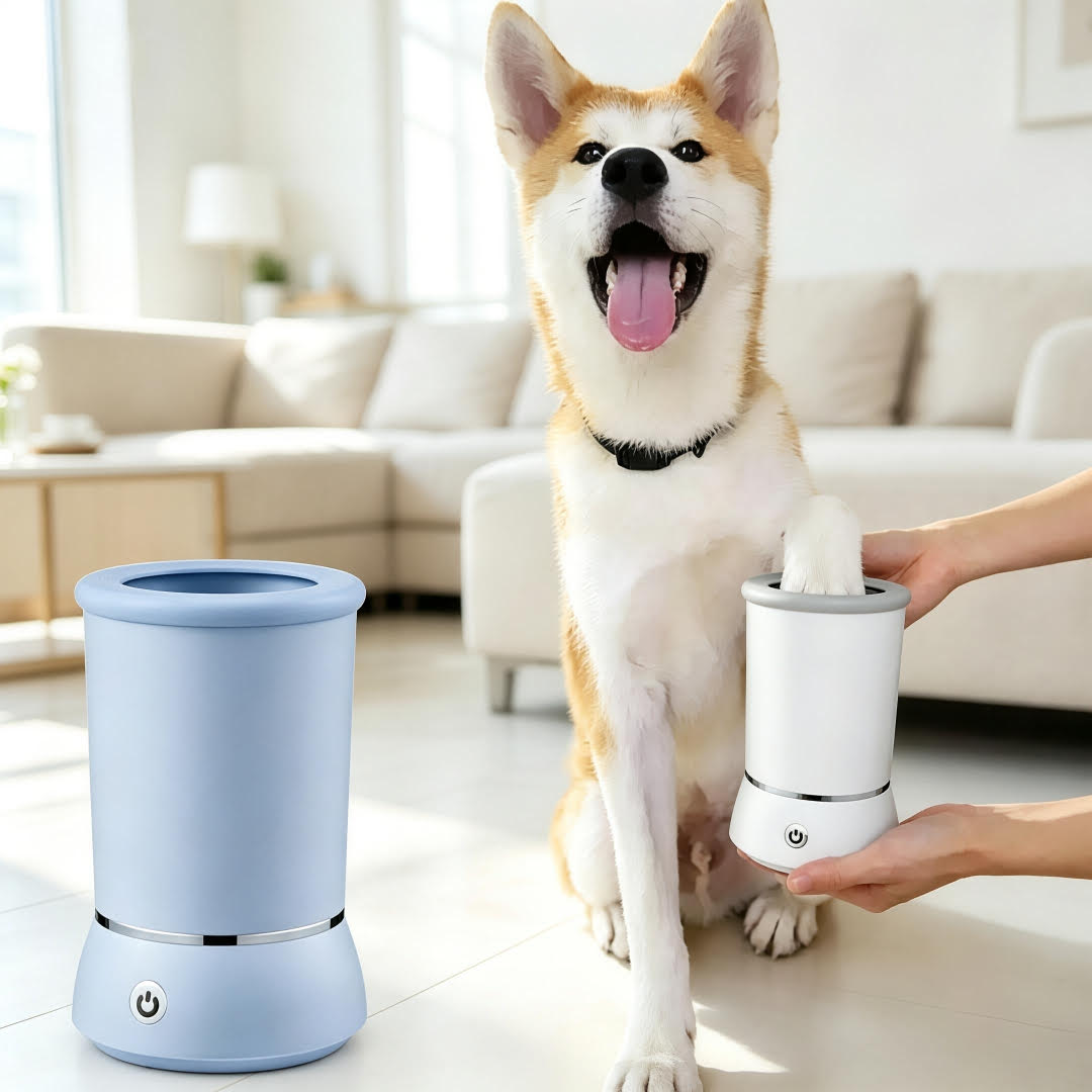 Nie wieder dreckige Pfoten - elektrischer Pfotenreiniger für Hunde & Katzen